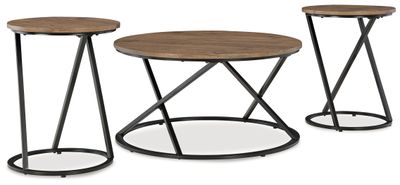Cassbryn - Occasional Table Set (Set of 3) - Brown / Black