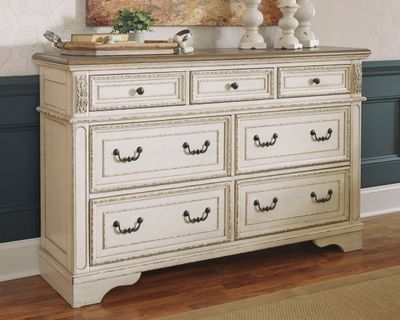 Realyn - Dresser - 7-drawer - White / Brown / Beige - 7 Drawers