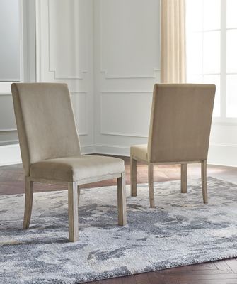 Chrestner - Dining UPH Side Chair (Set of 2) - Gray / Brown