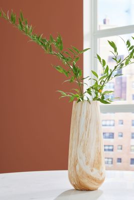 Cammen - Vase - 14" - Tan / White - Beige / 6''W x 6''D x 14''H