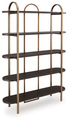 Brentmour - Bookcase - Brown / Gold Finish