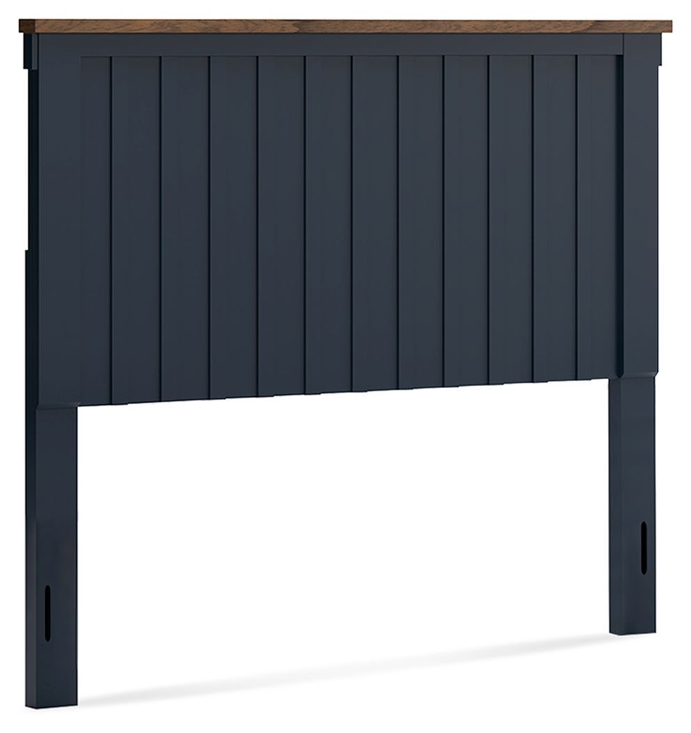 Landocken - Full Panel Headboard - Brown / Blue