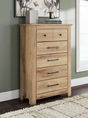 Makidern - Five Drawer Chest - Tan - Light Brown