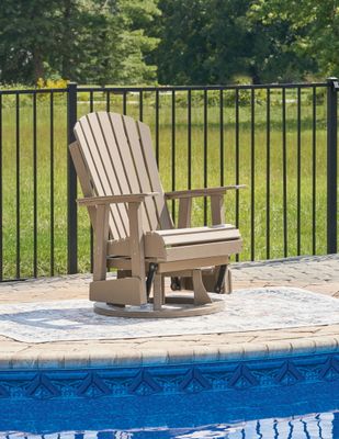 Hyland Wave - Swivel Glider Chair - Driftwood - Dark Brown