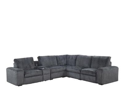 Vegas - Fluffy Power Reclining Sectional Gray