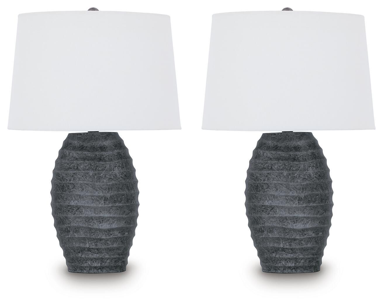 Caronick - Poly Table Lamp (Set of 2) - Antique Silver Finish