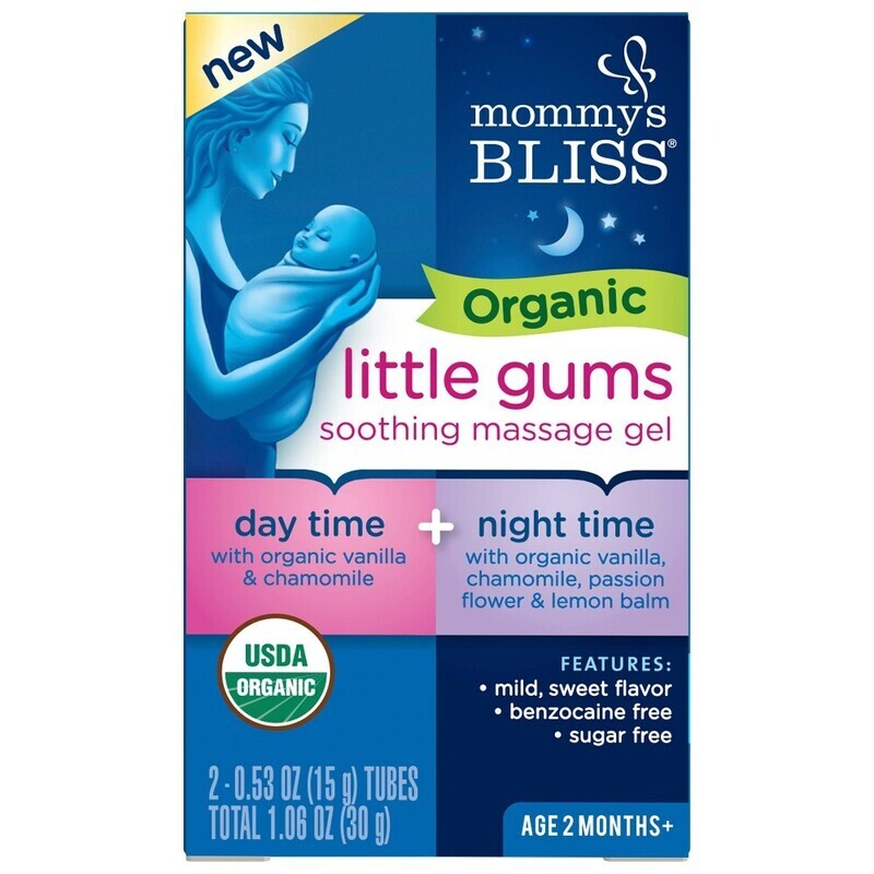 Mommy's Bliss Organic Little Gums Soothing Massage Gel Day and Night Combo