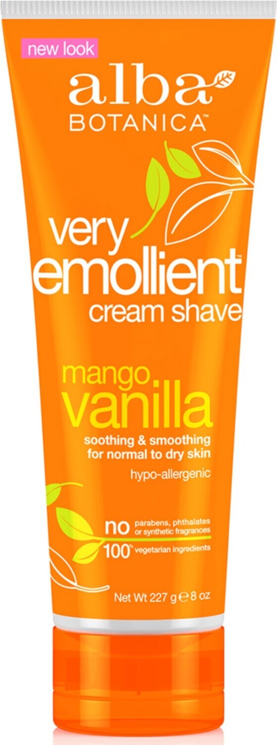 Alba Botanicals Very Emollient Cream Shave Mango Vanilla 8oz