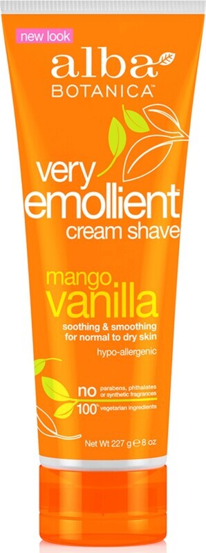 Alba Botanicals Very Emollient Cream Shave Mango Vanilla 8oz