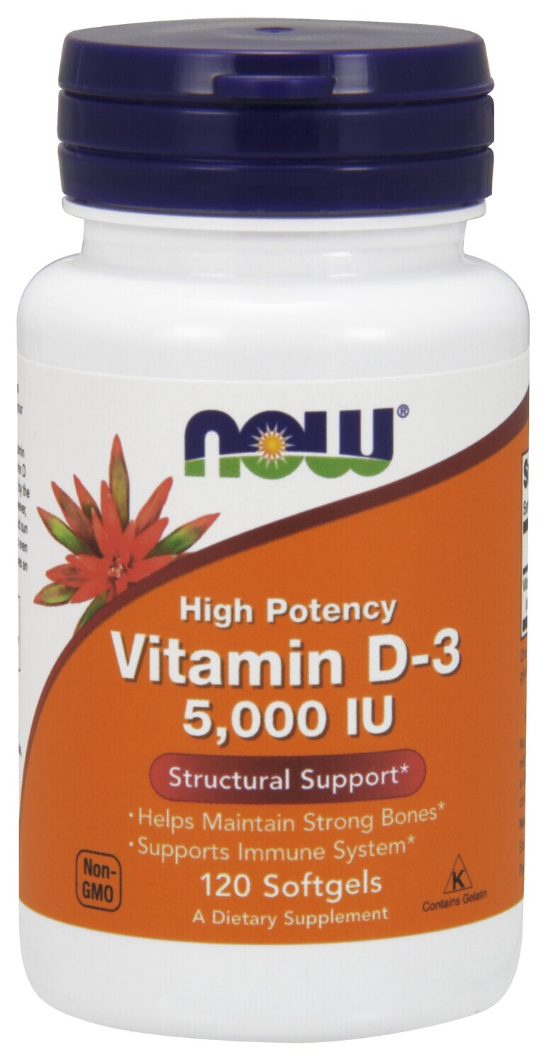 Now High Potency Vitamin D-3 5,000IU 120ct