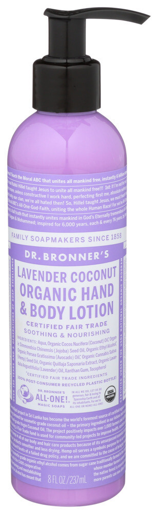 Dr. Bronner&#39;s Organic Hand and Body Lotion Lavender Coconut 8oz
