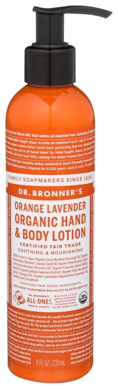 Dr. Bronner&#39;s Organic Hand and Body Lotion Orange Lavender 8oz