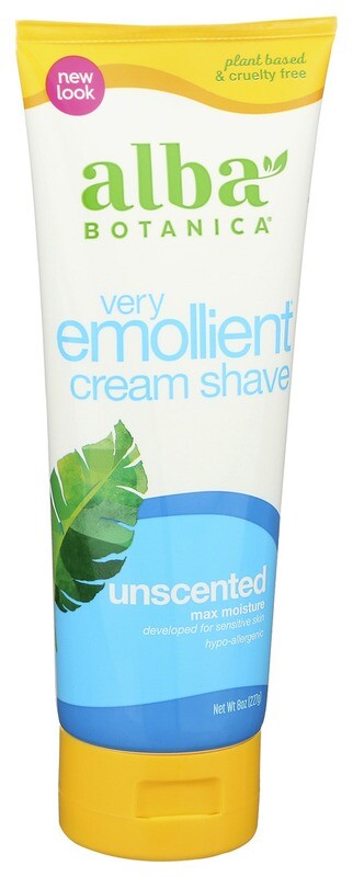 Alba Botanicals Very Emollient Cream Shave Unscented 8oz