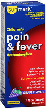 Sunmark Children&#39;s Pain-Fever 160 mg/5 mL 4fl oz