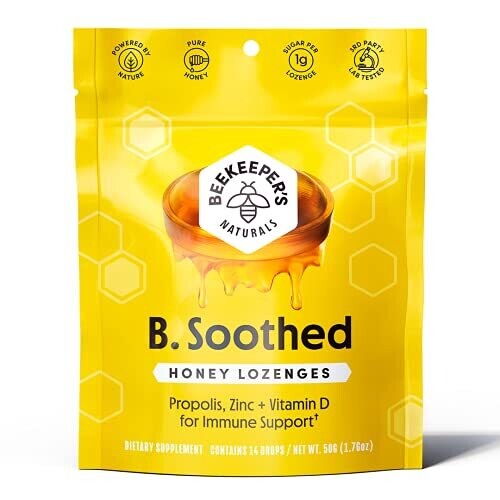 Beekeeper&#39;s Naturals B. Soothed Honey Lozenges 14ct