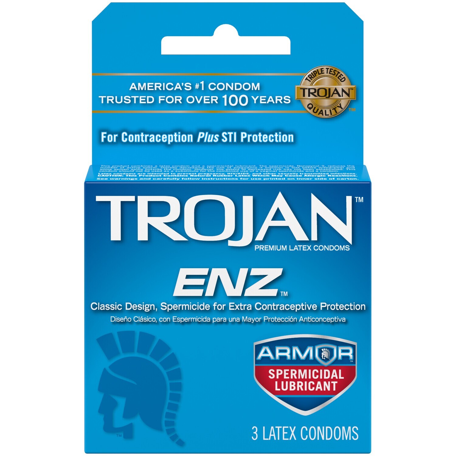 Trojan-Enz Spermicidal Lubricated Condoms 3ct