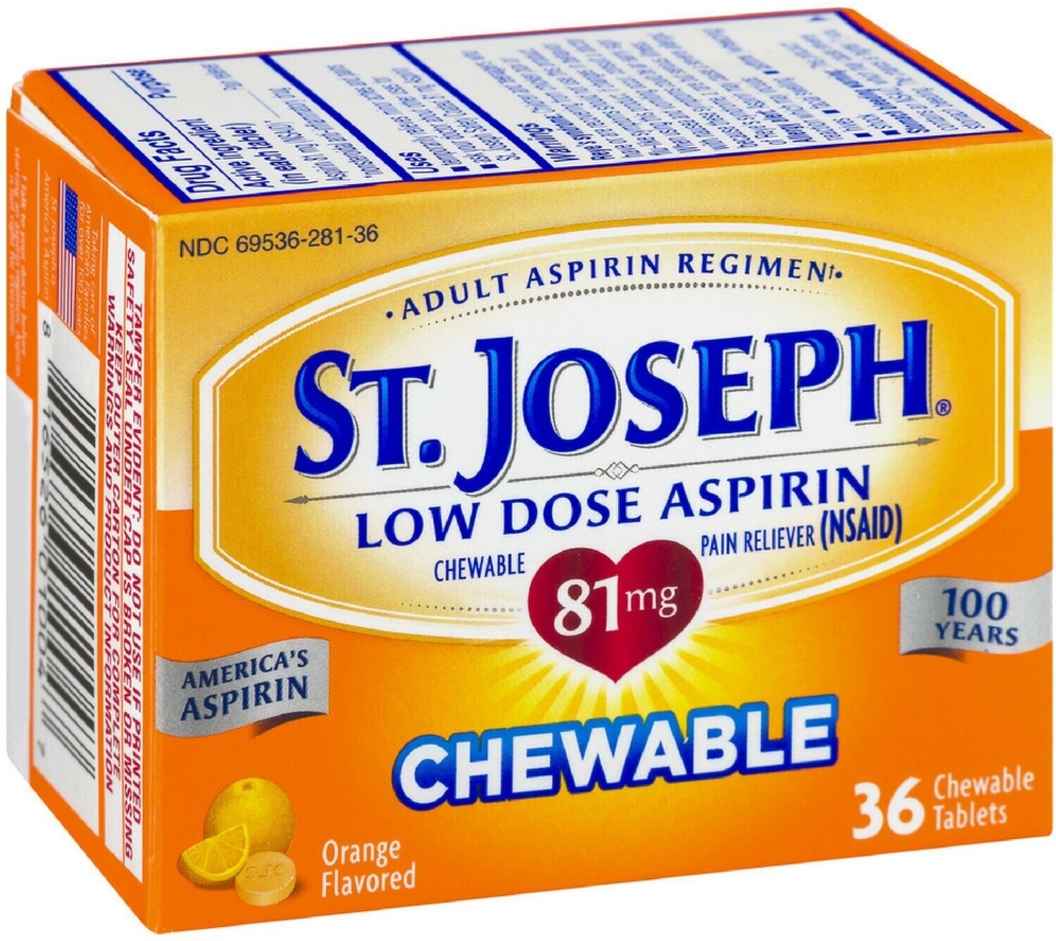 St. Joseph Aspirin 91mg Chewable Tablets 36ct