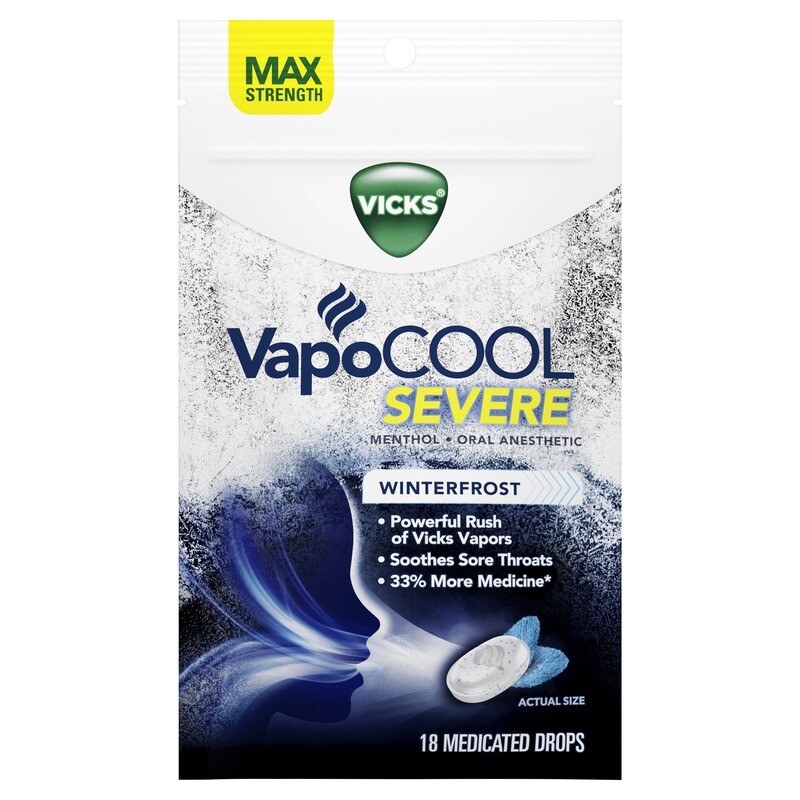 Vicks Vapocool Severe Medicated Drops 18ct