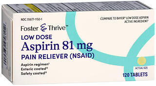 Foster and Thrive Aspirin EC 81 Mg Tablets 120ct