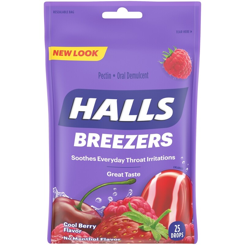 Halls Breezers Cool Berry Throat Drops 25ct