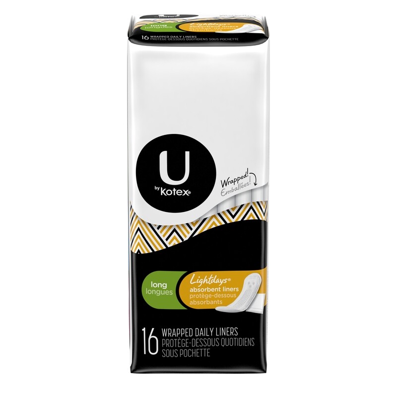 U by Kotex Natural Panty Liners Long 16ct