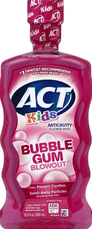Act Anti-Cavity Kids Mouth Wash Bubblegum 16.9fl oz