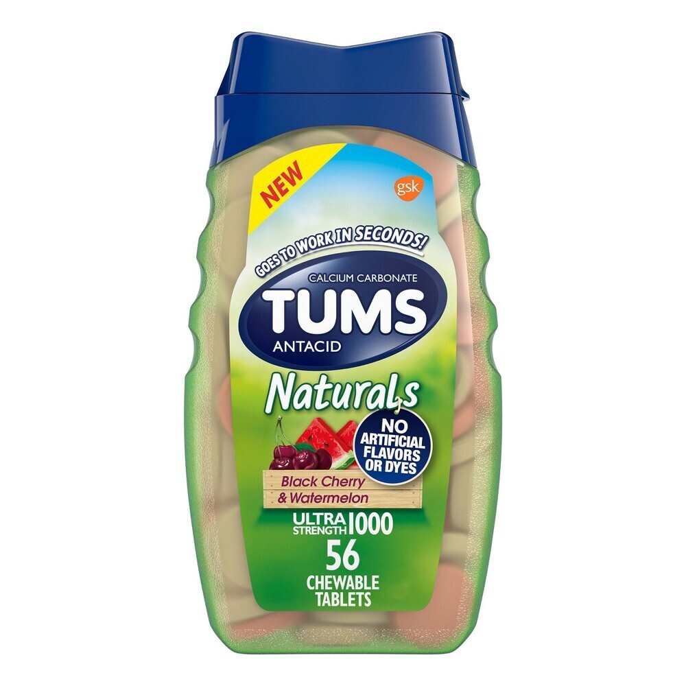 Tums Naturals Black Cherry and Watermelon 56ct