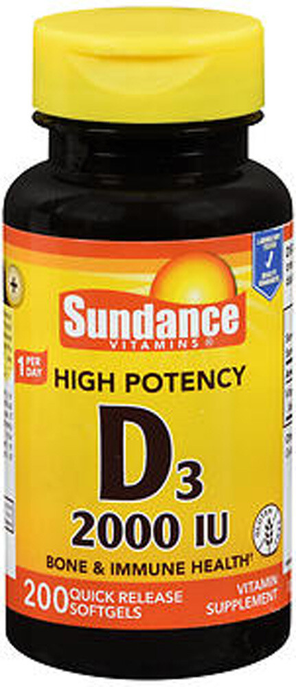 Sundance High Potency Vit D 2000iu Capsules 200ct