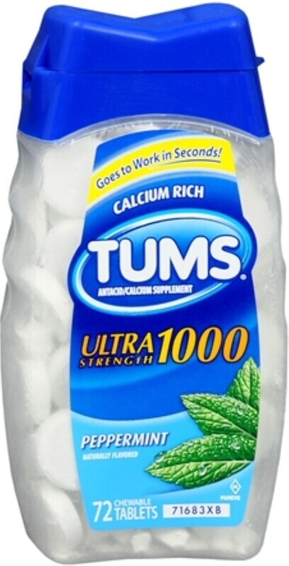 Tums Ultra Strength Chewable Tablets Mint 72ct