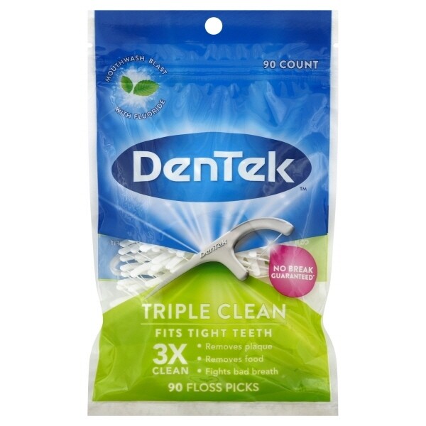 Dentek Triple Clean Flossers Mint 90ct