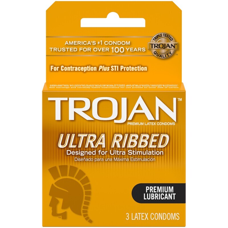 Trojan Ultra Ribbed Condoms 3ct
