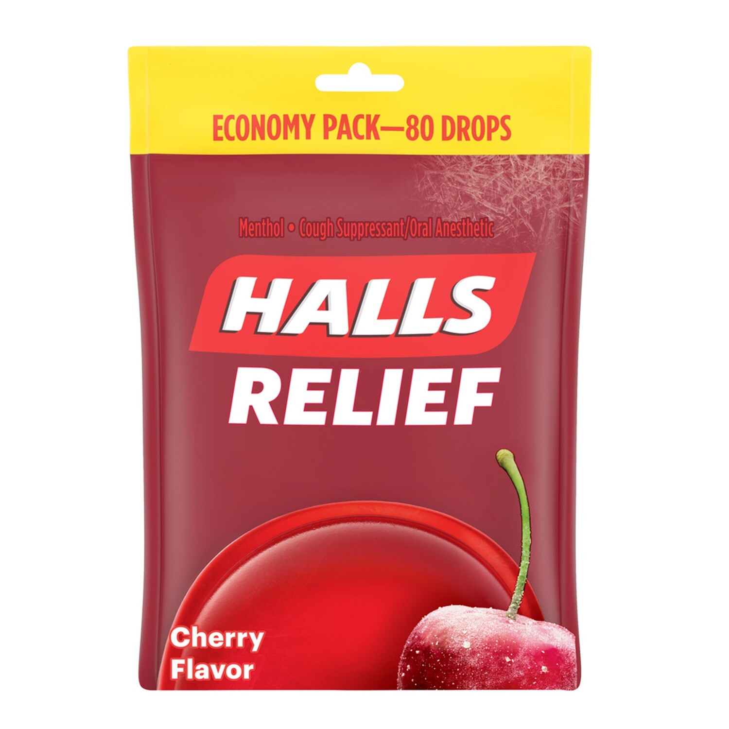 Halls Relief Cough Drops Cherry 80ct