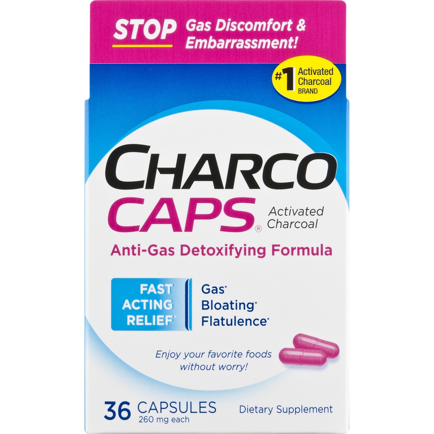 Charco Caps Anti Gas Capsules 36ct Charco Caps Anti Gas Capsules 36ct
