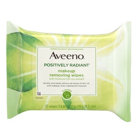 Aveeno Positively Radiant Makeup Removing Wipes 25ct