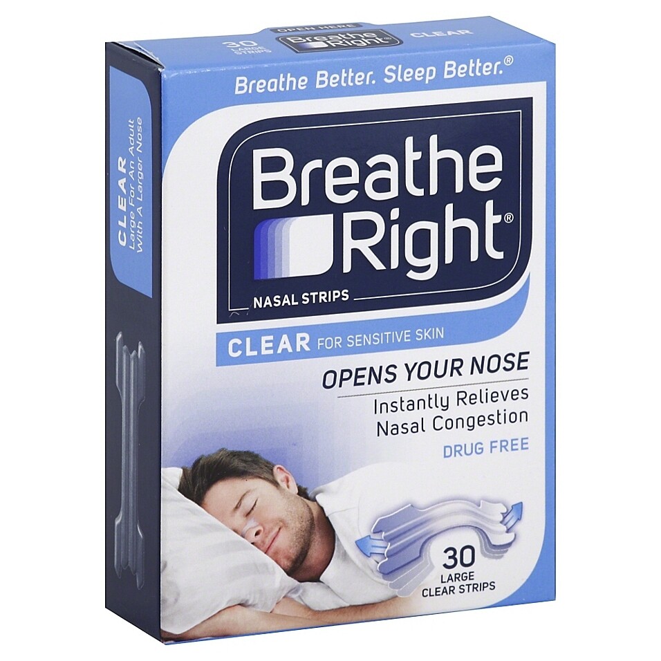 Breathe Right Large Clear Strips 30ct