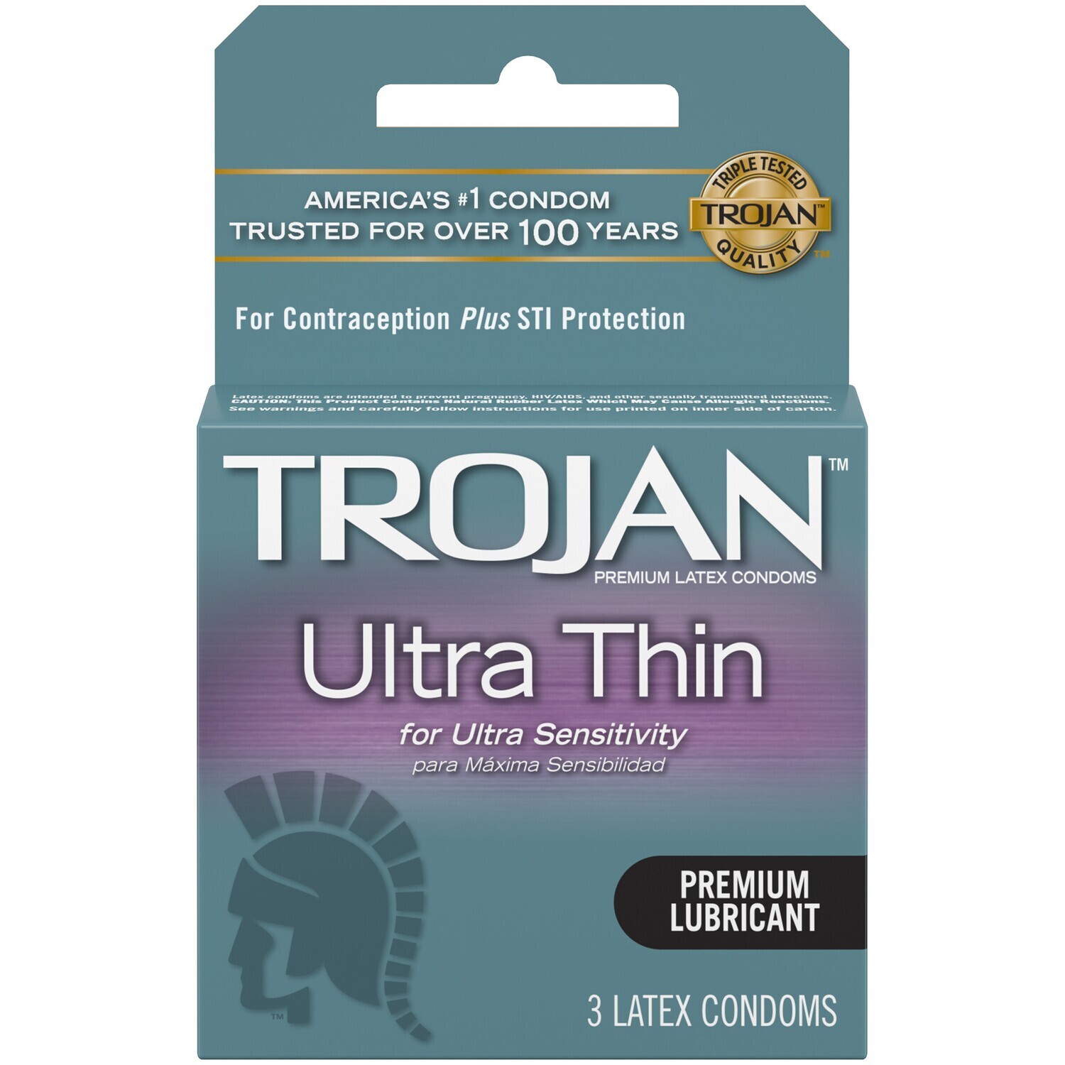 Trojan Ultra Thin Lubricated Condoms 3ct