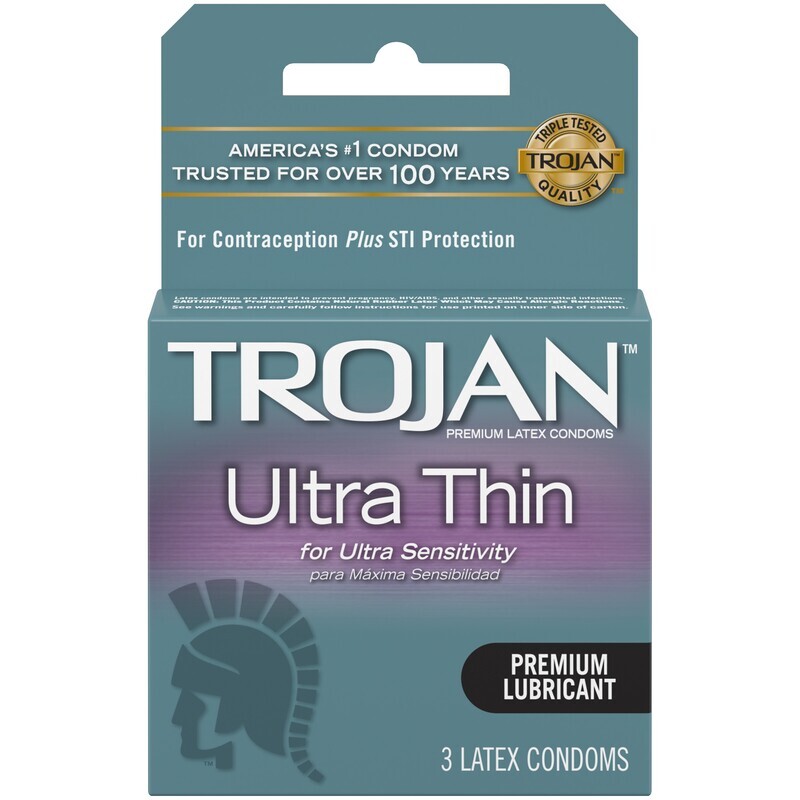 Trojan Ultra Thin Lubricated Condoms 3ct