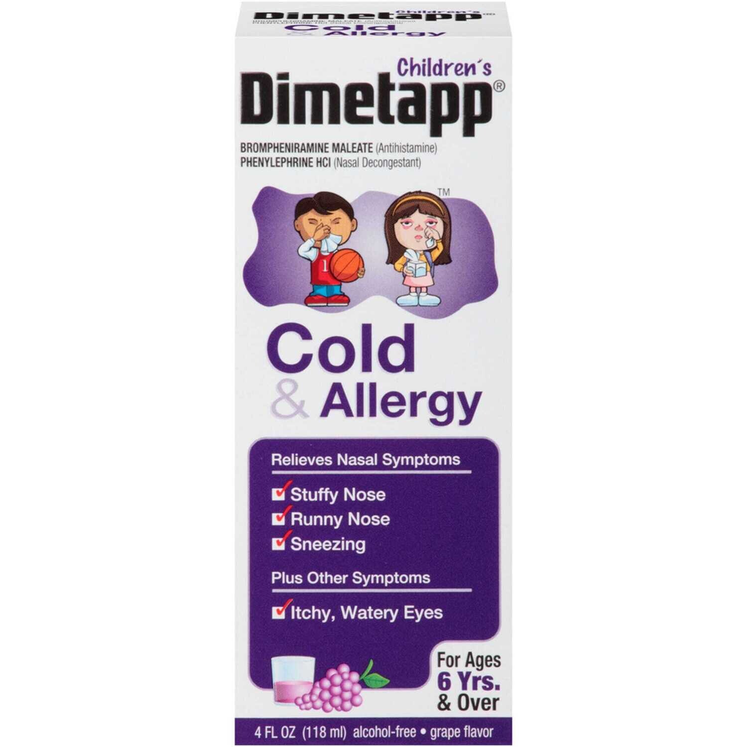 Dimetapp Cold &amp; Allergy Grape 4fl oz