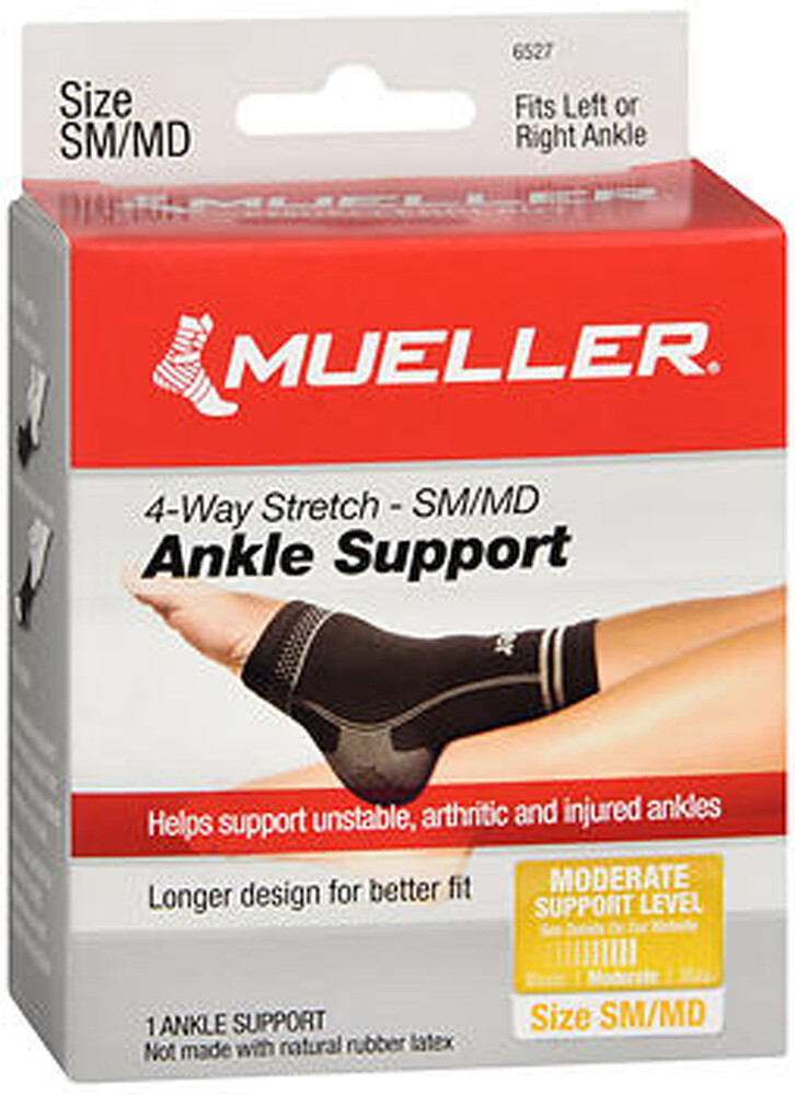 Mueller Ankle Support Moderate Support Level 4-Way Stretch Small/Medium