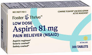Foster and Thrive Aspirin EC 81 Mg Tablet 300ct