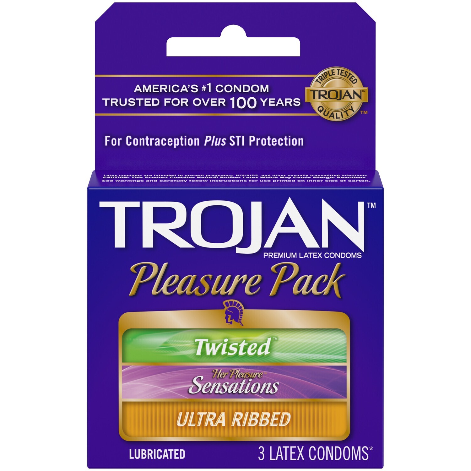 Trojan Pleasure Pack Condoms 3ct