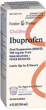 Foster and Thrive Child Ibuprofen Bubblegum 100mg/5mL 4fl oz