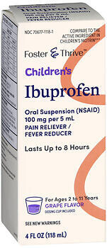 Foster and Thrive Child Ibuprofen Grape 100mg/5mL 4fl oz