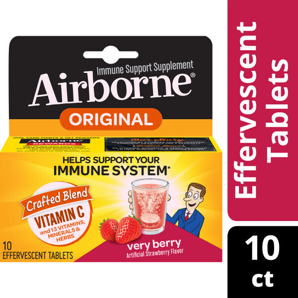 Airborne Effervescent Tablets Very Berry 10ct