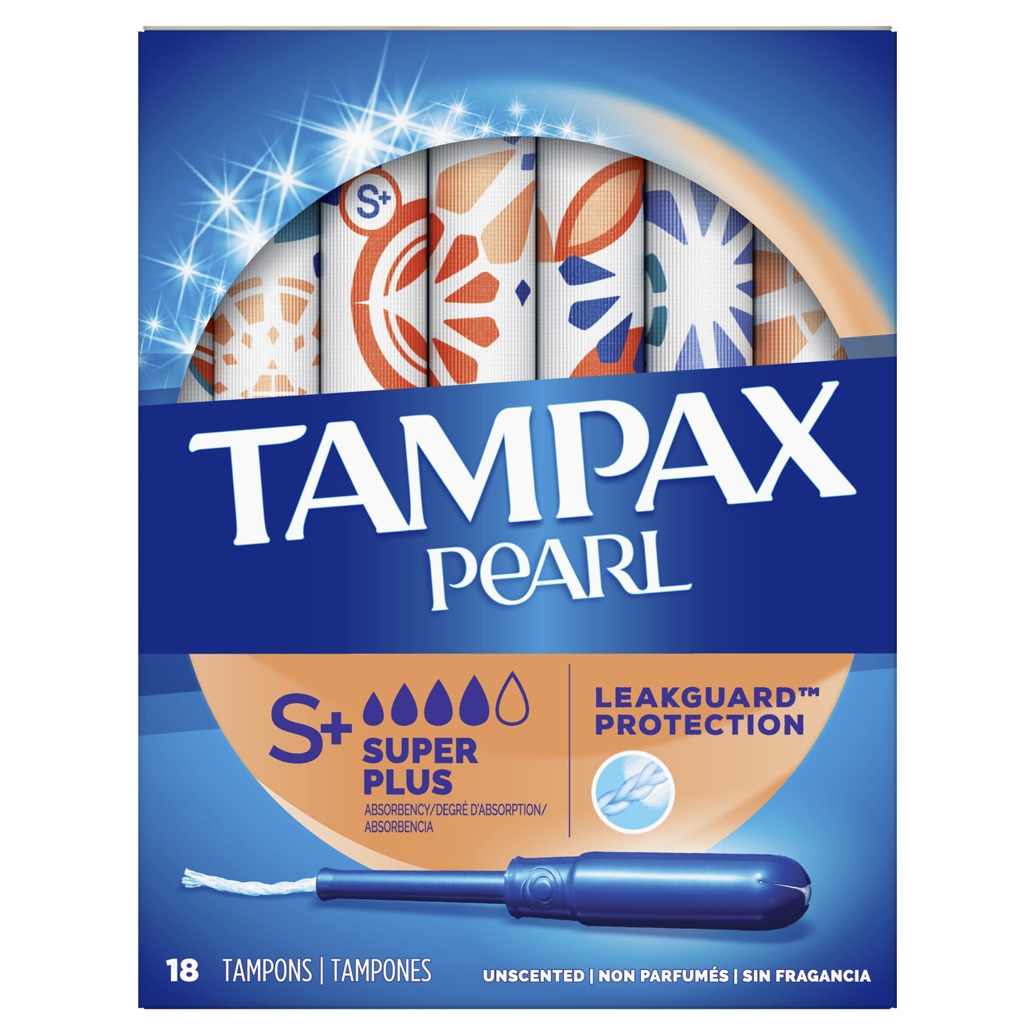 Tampax Plastic Pearl Super Unscented 18ct