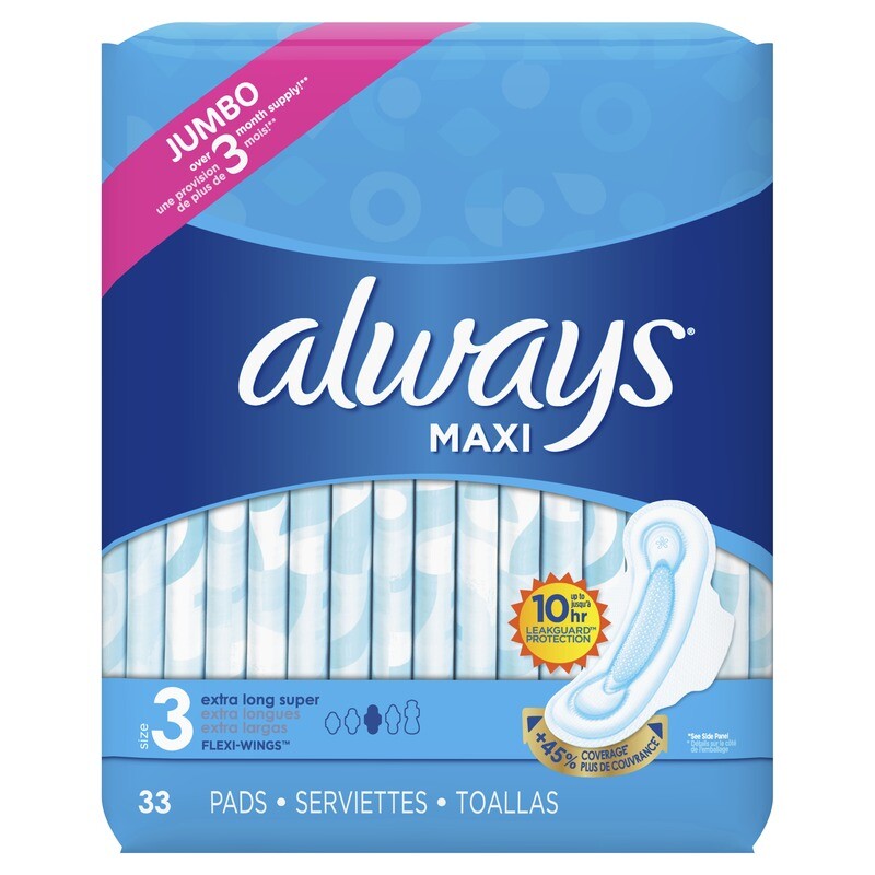 Always Maxi Daytime Pads with Wings Size 3 33ct
