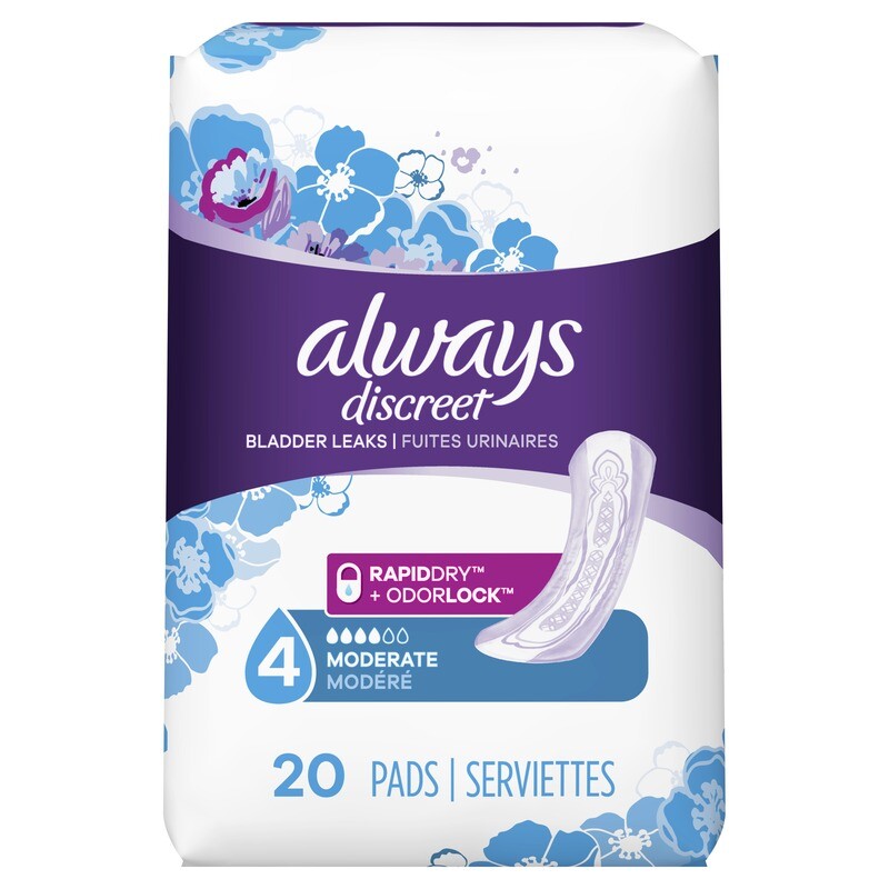 Always Discreet Moderate Pads 20ct