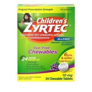 Children&#39;s Zyrtec 10 Mg Chewable Tablet 24ct
