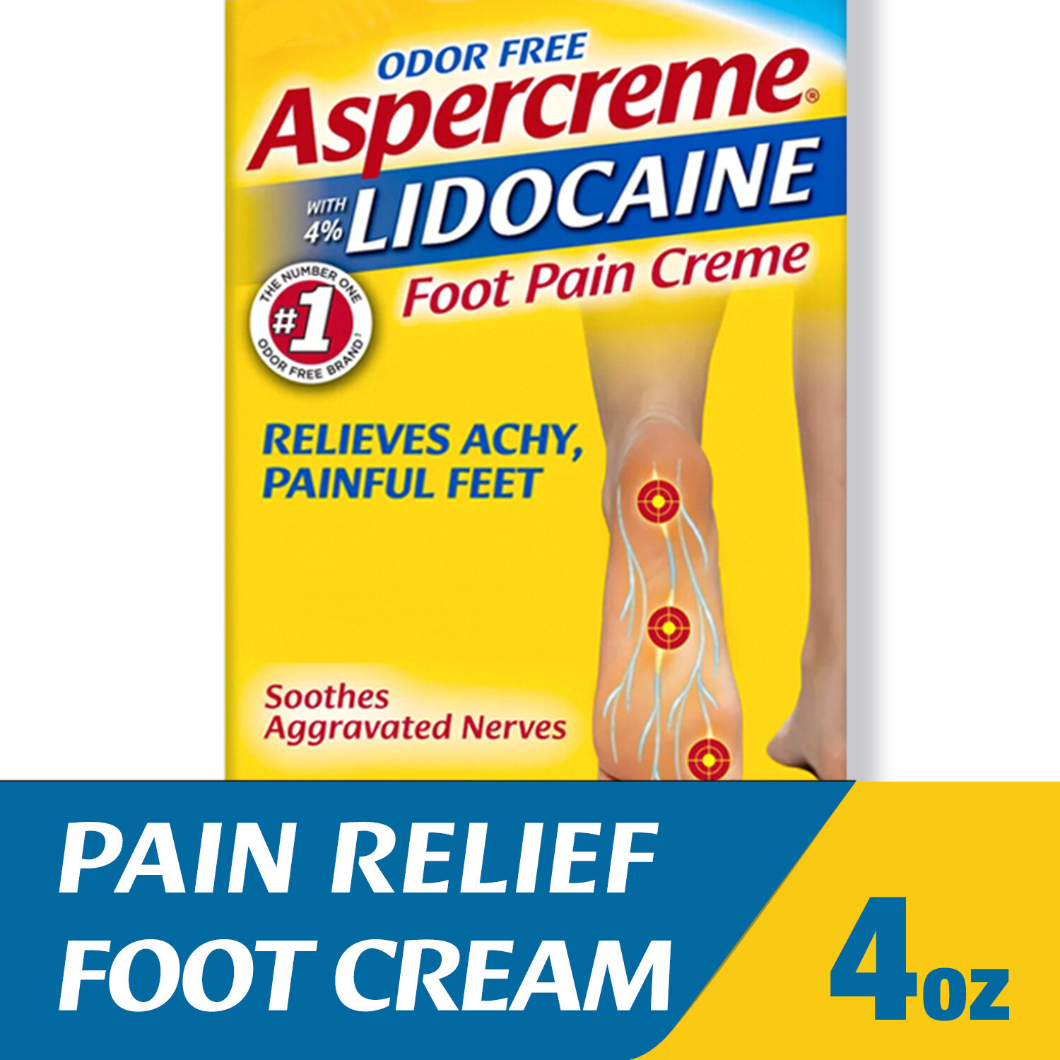 Aspercreme Lidocaine Foot Pain Creme 4oz