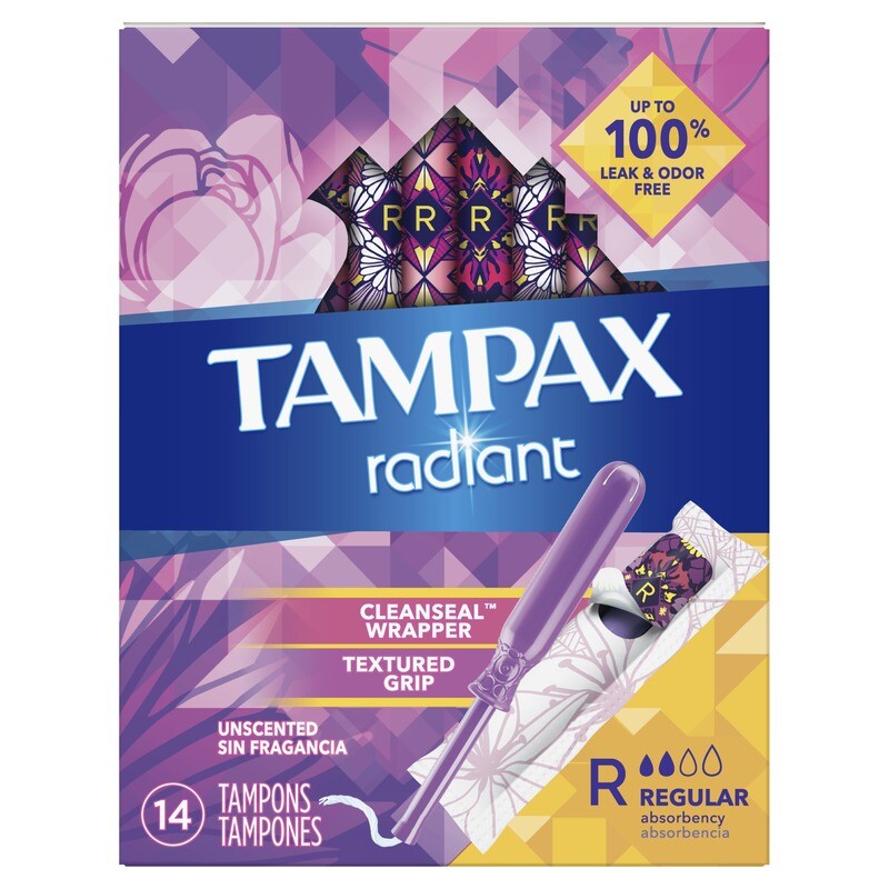 Tampax Radiant Regular Unscented 14ct